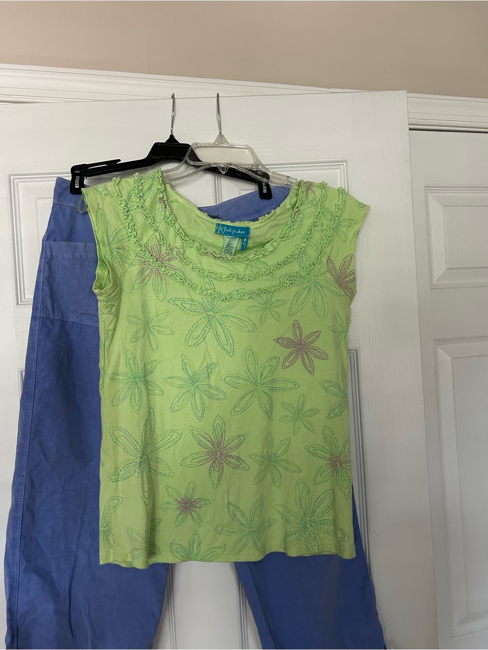 fresh produce Lime Green Floral Tee